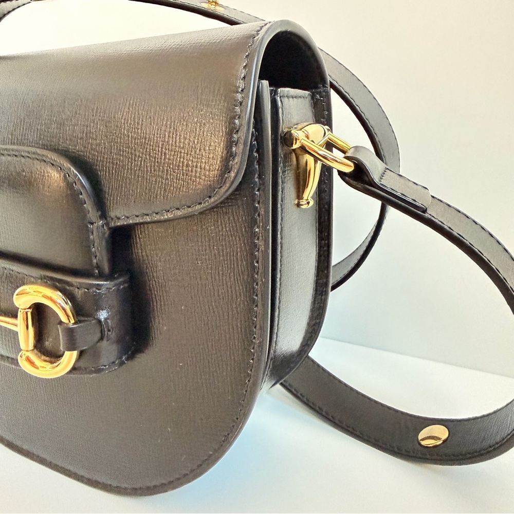 Black Gucci Horsebit leather crossbody bag - Picture 2 of 12